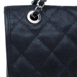 Pre Owned Chanel Black Caviar Jumbo Flap Bag