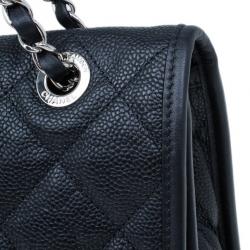 Pre Owned Chanel Black Caviar Jumbo Flap Bag
