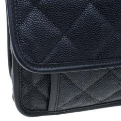 Pre Owned Chanel Black Caviar Jumbo Flap Bag