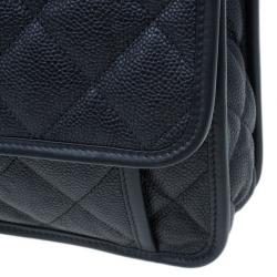 Pre Owned Chanel Black Caviar Jumbo Flap Bag