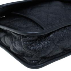 Pre Owned Chanel Black Caviar Jumbo Flap Bag