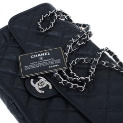 Pre Owned Chanel Black Caviar Jumbo Flap Bag
