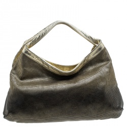 Pre Owned Chanel Gold/Black Leather Hollywood CC Hobo