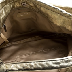 Pre Owned Chanel Gold/Black Leather Hollywood CC Hobo