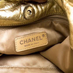 Pre Owned Chanel Gold/Black Leather Hollywood CC Hobo