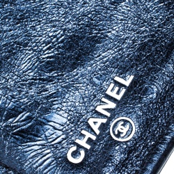 Pre Owned Chanel Metallic Blue Quilted Leather Reissue Trifold Wallet