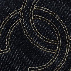 Pre Owned محفظة شانيل سحاب ملتف CC دنيم زرقاء