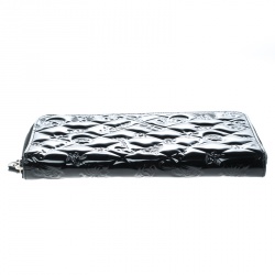Chanel Black Quilted Patent Leather Embossed Lucky Symbols Zip Around Wallet