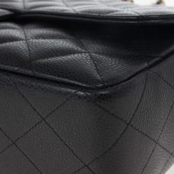Pre Owned Chanel Black Caviar Leather Jumbo Flap Bag