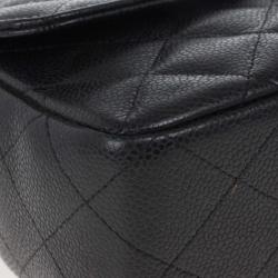 Pre Owned Chanel Black Caviar Leather Jumbo Flap Bag
