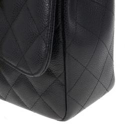 Pre Owned Chanel Black Caviar Leather Jumbo Flap Bag