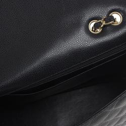 Pre Owned Chanel Black Caviar Leather Jumbo Flap Bag