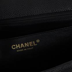 Pre Owned Chanel Black Caviar Leather Jumbo Flap Bag