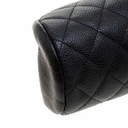 Chanel Black Quilted Caviar Leather Timeless Clutch