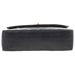 Pre Owned Chanel Vintage Black Quilted Lambskin Classic Flap Bag
