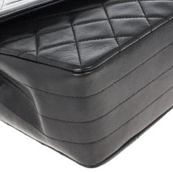 Pre Owned Chanel Vintage Black Quilted Lambskin Classic Flap Bag