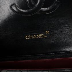 Pre Owned Chanel Vintage Black Quilted Lambskin Classic Flap Bag
