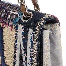 Pre Owned Chanel Multiclor Leather Patchwork Jumbo Classic Flap Bag