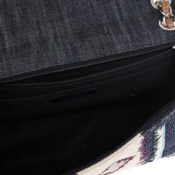 Pre Owned Chanel Multiclor Leather Patchwork Jumbo Classic Flap Bag