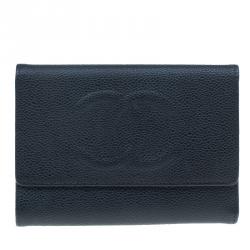 مملوكة مسبقًا Chanel Black Caviar Leather CC Continental Wallet