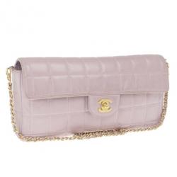 مملوكة مسبقًا حقيبة شانيل شوكليت بار أيست-ويست باغيت جلد خروف وردي