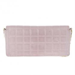 مملوكة مسبقًا حقيبة شانيل شوكليت بار أيست-ويست باغيت جلد خروف وردي