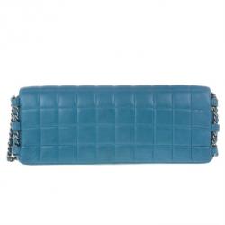 مملوكة مسبقًا Chanel Blue Leather Quilted Chocolate Bar East-West Shoulder Bag