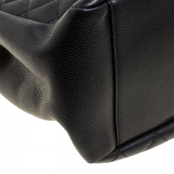 Pre Owned حقيبة شانيل غراند GST شوبر جلد كافيار أسود مبطن 