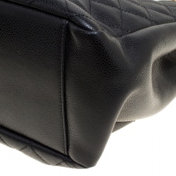 Pre Owned حقيبة شانيل غراند GST شوبر جلد كافيار أسود مبطن 