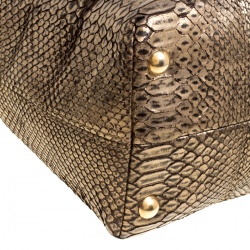 Pre Owned حقيبة يد شانيل شوبينغ ثعبان ذهبية ميتالك