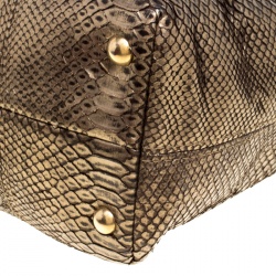 Pre Owned حقيبة يد شانيل شوبينغ ثعبان ذهبية ميتالك