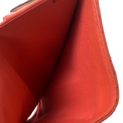 Chanel Orange Chevron Leather CC Long Wallet