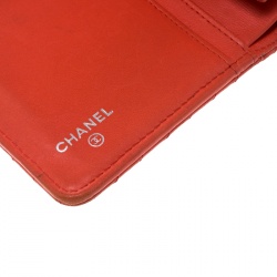 Chanel Orange Chevron Leather CC Long Wallet