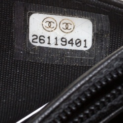 Pre Owned Chanel Black Pearl Quilted Velvet WOC Wallet