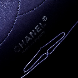 Pre Owned Chanel Blue Quilted Patent Leather Reissue 2.55 Classic 227 Flap Bag