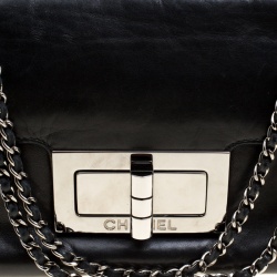 Pre Owned Chanel Black Leather Giant Reissue Flap Shoulder Bag