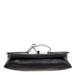 Pre Owned Chanel Black Leather Giant Reissue Flap Shoulder Bag
