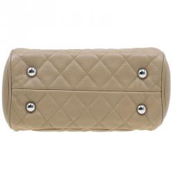 Pre Owned Chanel Beige Caviar Small CC Crown Camera Case