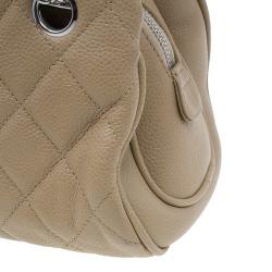 Pre Owned Chanel Beige Caviar Small CC Crown Camera Case