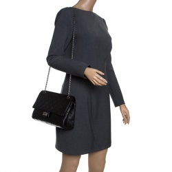 Pre Owned Chanel Black Quilted Leather Reissue 2.55 Classic 226 Flap Bag