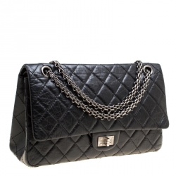 Pre Owned Chanel Black Quilted Leather Reissue 2.55 Classic 226 Flap Bag