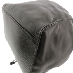 Pre Owned Chanel Black Lambskin Drawstring Hobo