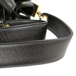 Pre Owned Chanel Black Lambskin Drawstring Hobo