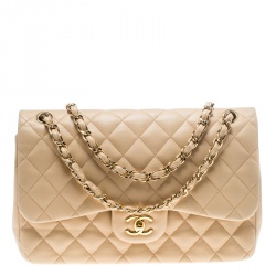 Pre Owned حقيبة شانيل قلاب مزدوج كلاسيك جامبو جلد مبطنة زرقاء