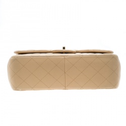 Pre Owned حقيبة شانيل قلاب مزدوج كلاسيك جامبو جلد مبطنة زرقاء