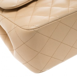 Pre Owned حقيبة شانيل قلاب مزدوج كلاسيك جامبو جلد مبطنة زرقاء