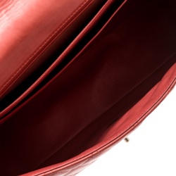 Pre Owned Chanel Red Quilted Leather Maxi Classic Single Flap Bag