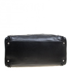 Pre Owned Chanel Black Leather CC Chain Around Bowling Bag