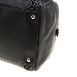 Pre Owned Chanel Black Leather CC Chain Around Bowling Bag