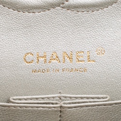 مملوكة مسبقًا Chanel Metallic Beige Shimmering Quilted Leather Medium Classic Double Flap Bag